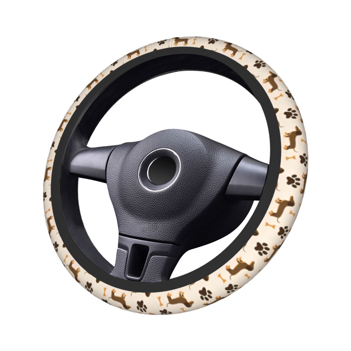 Car Steering Wheel Cover Anti Slip Breathable - Leuke Teckel Auto Stuurhoes 38cm Antislip