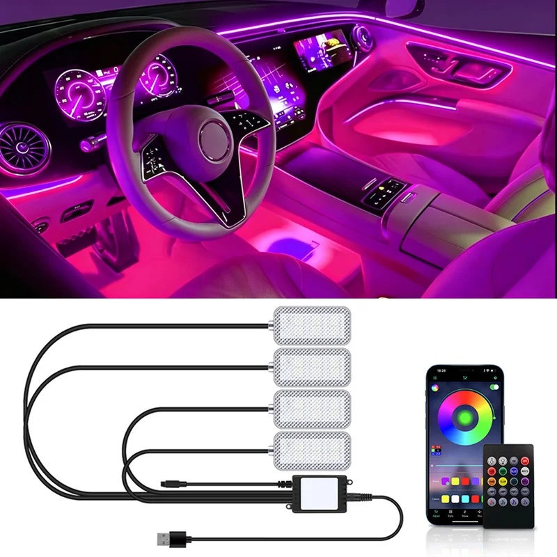 Neon LED auto-interieur sfeerv - Led Ambient Interior Car Lights App Control recensie en prijs